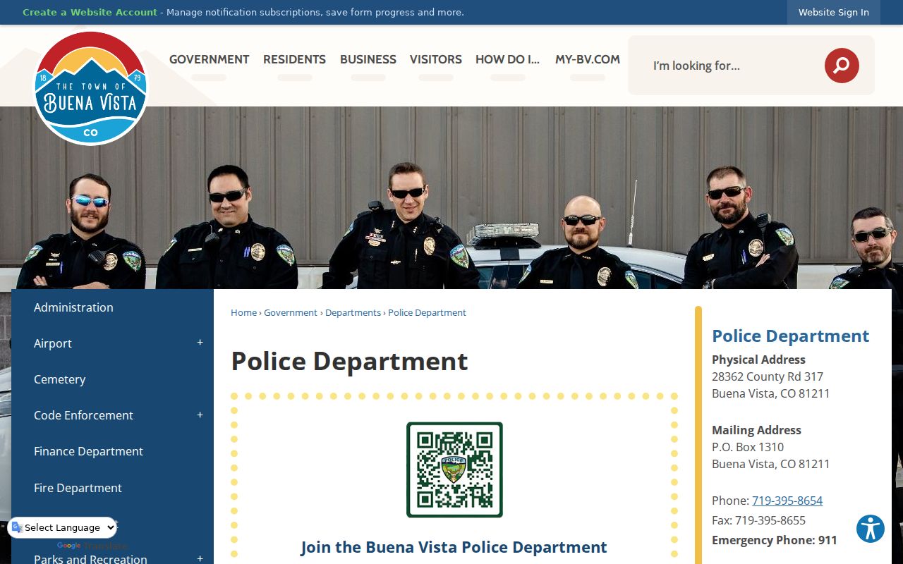 Chaffee County Clerk of Court records Buena Vista police distinction