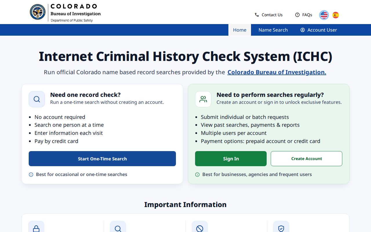 Chaffee County criminal court records CBI Internet Criminal History Check portal