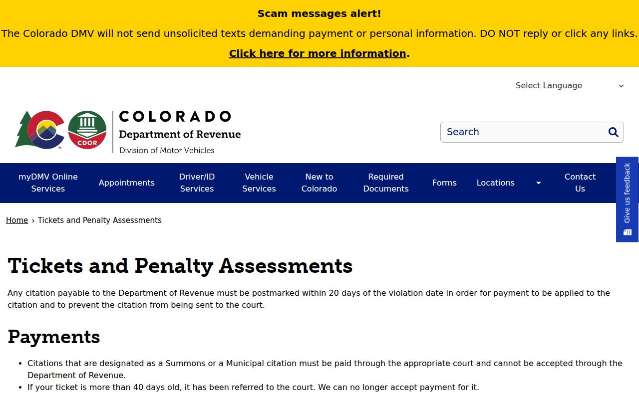 Chaffee County District Court traffic and DMV penalty distinction