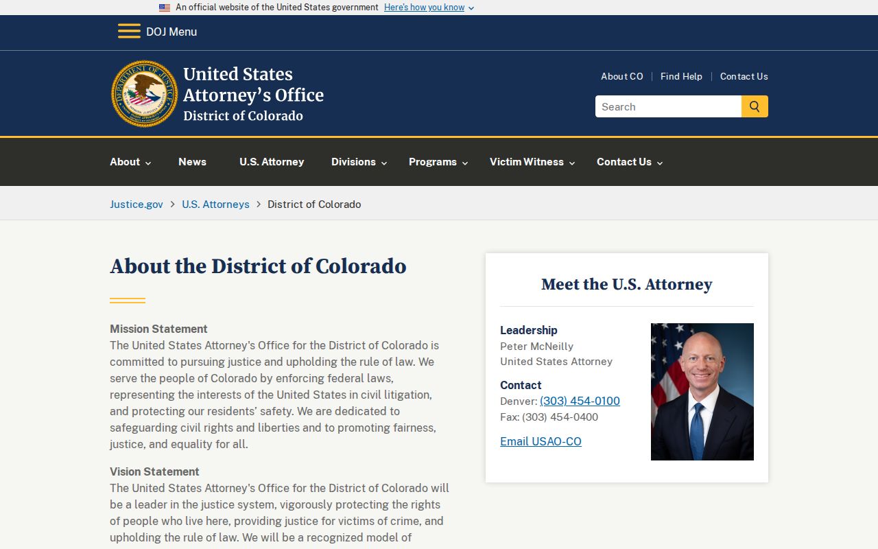 Chaffee County warrant records and U.S. Attorney District of Colorado context